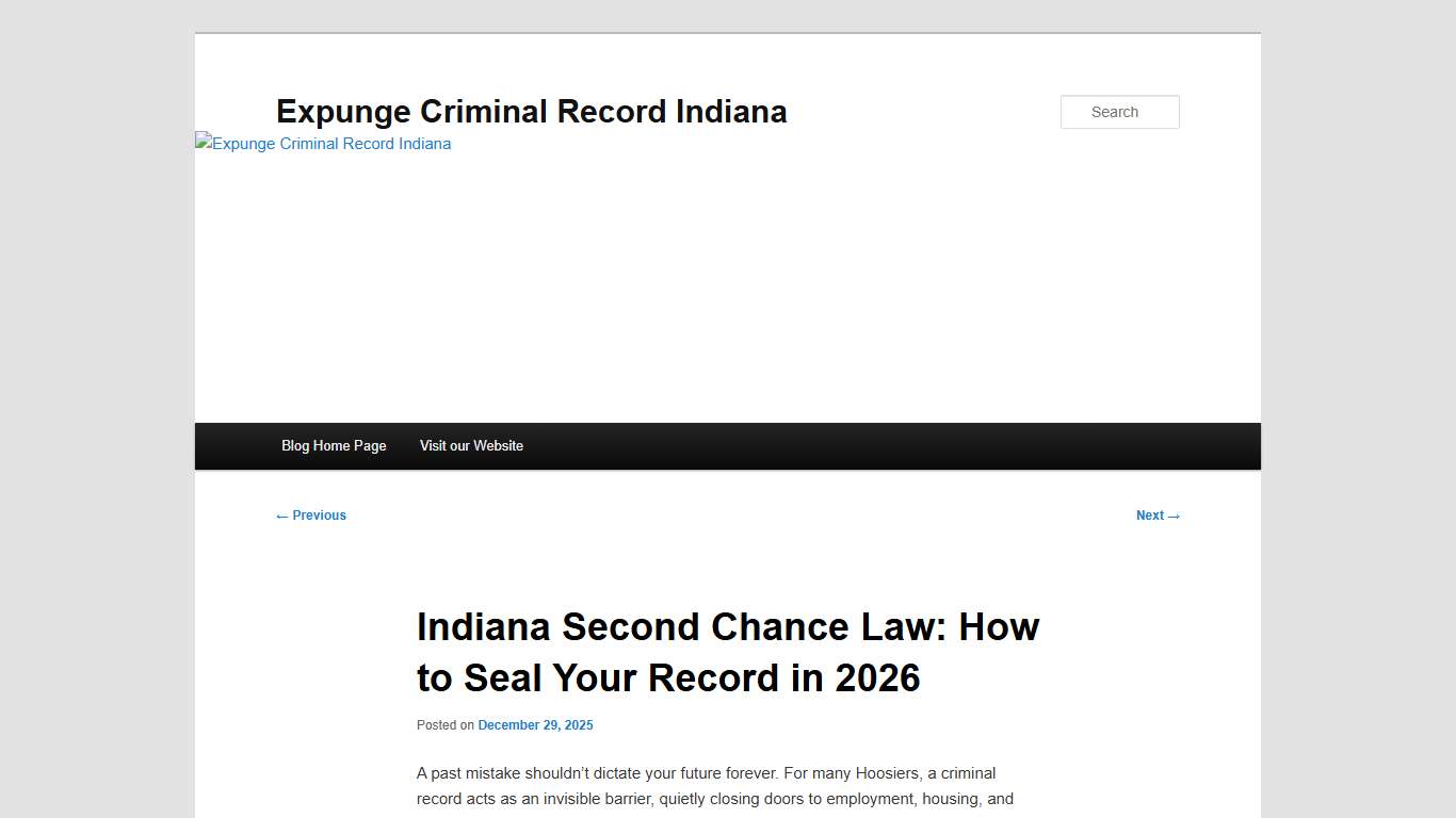 Indiana Second Chance Law: How to Seal Your Record in 2026 | Expunge Criminal Record Indiana
